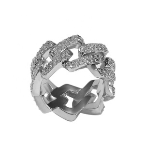 TOP Designer Luxury Charm Hip Hop Brass Layered Full Rhinestone Lab Created Premium Zircon Rhodium/Gold Plated <strong>Stretch</strong> <strong>Rings</strong> Men - Product Image 6