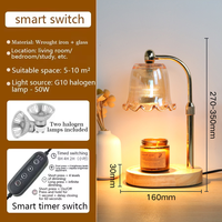 Lampe chauffe-bougie électrique parfumée en bois naturel, élégante, best-seller, avec variateur d'intensité et minuterie réglable, idéale pour la chambre à coucher