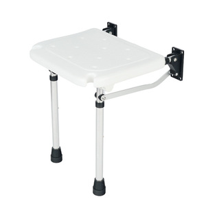 Wall Mounted Folding <b>Bathroom</b> <b>Stool</b> 32Cm X 24Cm Aluminum Alloy Shower Seat For Elderly Home Use - Product Image 3