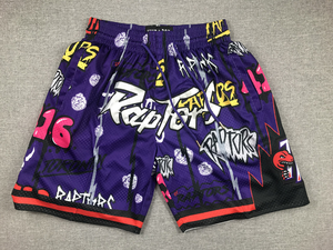 Short de basket-ball brodé Graffiti de haute qualité à séchage rapide et respirant avec poche pour vêtements de sport - Product Image 5