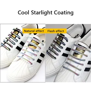 Wholesale Sneakers shoelace flat luminous shoelaces fashion fluorescent shoelaces