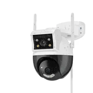 Câmera PTZ 4K 8MP Dual Lens Zoom Detecção Wifi Outdoor Indoor Câmera de Rede IP Dome com Áudio