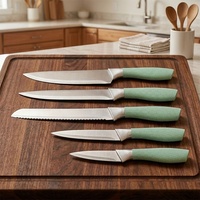 Ensemble de couteaux de chef Fulwin en acier inoxydable avec lames de 8 pouces, manches souples, couleurs personnalisées, couteaux ambidextres durables