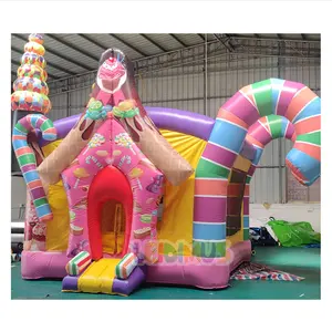 Comercial Moonwalk inflable Candy Land Bouncer Castillo hinchable trampolín salto de aire castillo inflable Casa de rebote para niños