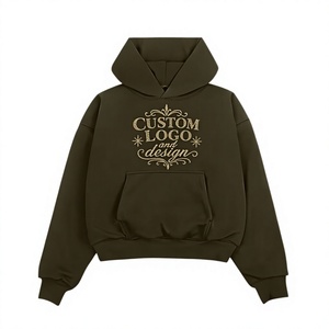 Hoodie surdimensionné personnalisé avec imprimé pailleté, poche avant, unisexe, épaules tombantes, coupe ample, options de patchs brodés disponibles, MOQ 10 - Product Image 1