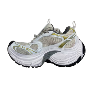 Sneakers Chunky Unisexe Argentées Effet Vieilli, Tige en Cuir Véritable, Doublure en Maille, Légères, Tendance Mode, Semelle Extérieure en Caoutchouc, Style Rétro - Product Image 2