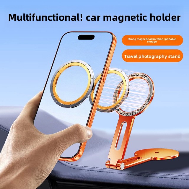 Folding Design Car Dashboard Desktop Use Customizable Logo Double Sided for Magnetic Mobile Phone Bracket Holder