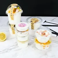 Gobelet à sauce jetable en PP à paroi simple épaissi, bol à soupe, boîte d'emballage alimentaire à emporter, boîte pour pudding, gelée, crème glacée avec couvercle, usage commercial