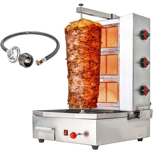 Masa şömine kamp sobası Mini ızgara makinesi barbekü Inox Rotissoire kebap döner dikey Broiler gaz ocağı