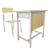 Ensemble de bureau et chaise scolaire moderne de haute qualité, écologique, avec plateau en bois pour une utilisation en classe, montage facile