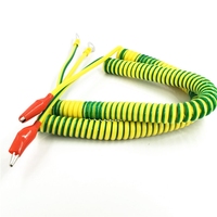 Revestimiento de PU personalizado para 3m, 5m, núcleo único, 2.5mm2, 4 mm2, espiral de cable de alimentación en espiral amarillo-verde