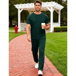 Conjunto de Pijama de Bambú y Viscosa Personalizado para Hombre, Manga Corta, Cuello Redondo, Ropa de Dormir con Bolsillos, Suave, Transpirable y Cómodo - Product Image 3