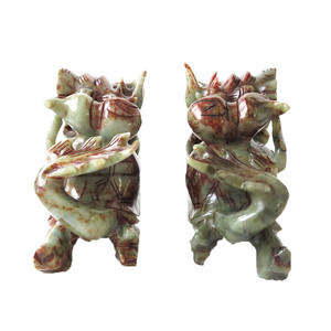 Caliente Seting 20 cm Dragón de Jade tortuga verde estatua Feng Shui regalo - Product Image 5