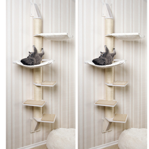 YOUME OEM üreticisi modüler kedi ağacı kontrplak beyaz 206cm boyunda bir Modern kedi duvar ve dikey Kratzbaum uzay - Product Image 2