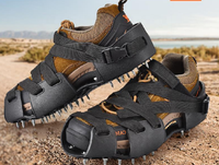 Crampons antidérapants en acier inoxydable à 32 dents, crampons de sécurité pour chaussures, crampons pour la randonnée, la glace, la neige, l'escalade