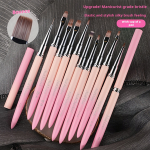 Kit de 13 pinceaux à ongles professionnels à poils doux pour manucure, gel UV, liner et nail art – Fournitures de beauté - Product Image 2