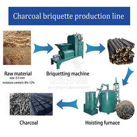 Ligne de production de charbon de bois entièrement automatisée, machine à briquettes de bois biomasse pour la fabrication de charbon de bois 100% naturel
