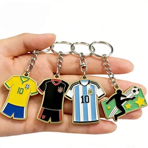 Llavero Personalizado con la Camiseta de la Selección Nacional de Fútbol - Llavero de Metal Esmaltado para Fanáticos de Brasil, Alemania, <span class=keywords><strong>Argentina</strong></span> - Product Image 1