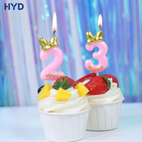Velas de Cumpleaños Personalizadas 2026 con Lazo Decorativo, Ecológicas, Color Rosa, con Recubrimiento Metálico para Decoración de Pasteles