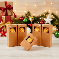 Scatola per Pasticceria Personalizzata in Carta Kraft Ecologica con Finestra e Rivestimento in Spugna per Cupcake e Dolci, Basso MOQ, Vendita all'Ingrosso