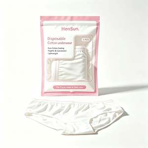 Ropa interior desechable al por mayor; bragas transpirables y cómodas para mujer, desechables para SPA, de algodón puro, en paquete individual. - Product Image 3