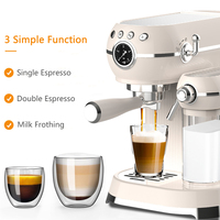 NOUVELLE Machine à café expresso semi-automatique française électrique pour la maison, mousseur à lait automatique, couleur personnalisée, 20 bars, design rétro