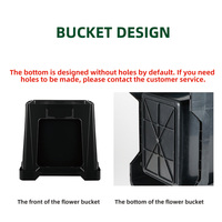 Pot Bunga Plastik Persegi Besar Desain Modern Baru dengan Lubang Drainase Kapasitas 28L untuk Penggunaan di Taman - Wadah Bunga Wake-up Display
