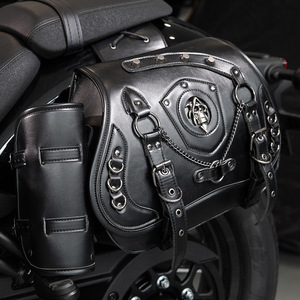 Bolsa Feminina Punk Personalizada Atacado em Couro PU com Zíper Impermeável para Armazenamento Traseiro em Vários Modelos Harley Rock - Product Image 2