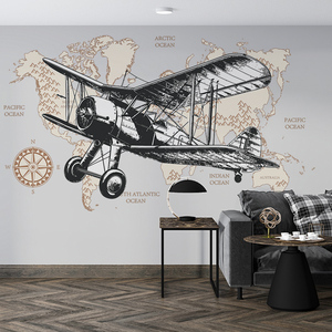 Adesivi murali per la decorazione della stanza del bambino, decorazione della parete della camera da letto, adesivi murali, aeroplano creativo - Product Image 3