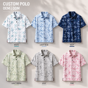 Polo de Golf Personalizado Premium para Hombre con Diseño de Palmeras, Ropa de Resort de Marca Privada con Tecnología de Absorción de Humedad, OEM - Product Image 2