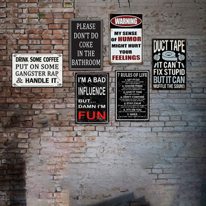 ป้ายโลหะลายตลกขบขันสไตล์เรโทร 7 กฎแห่งชีวิต ของตกแต่งผนังสำหรับบ้าน บาร์ ห้องนอน ห้องทำงาน ของขวัญสำหรับคนรักอารมณ์ขัน - Product Image 1