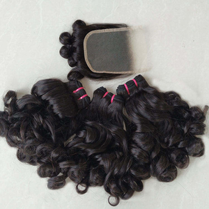Nouveaux lots de cheveux humains Remy à boucles Fumi naturelles, <span class=keywords><strong>double</strong></span> trame, vente en gros populaire, 100% cuticules alignées, extensions de cheveux humains - Product Image 6