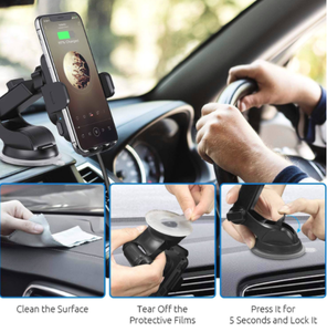 Support de téléphone de <span class=keywords><strong>voiture</strong></span> support de téléphone portable 15W <span class=keywords><strong>chargeur</strong></span> de <span class=keywords><strong>voiture</strong></span> sans fil serrage automatique par <span class=keywords><strong>induction</strong></span> pince de bras en métal - Product Image 4