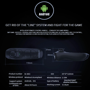 Manette de jeu sans fil à commande d'une seule main BT pour Android IOS <span class=keywords><strong>PC</strong></span> Smart TV Compatible avec les lunettes 3D VR - Product Image 2