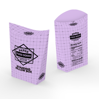 Boîte en carton jetable pour frites à emporter, boîte d'emballage en papier pour en-cas avec impression de logo personnalisé