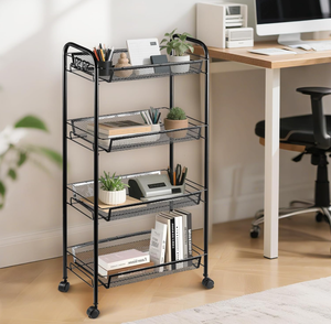Carrello da <span class=keywords><strong>Cucina</strong></span> in Metallo a 4 Ripiani con Ruote, Mobile Moderno con Ampio Cassetto, Armadietto Multifunzionale per <span class=keywords><strong>Cucina</strong></span> e Soggiorno - Product Image 3