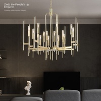 Lustre LED en fer et acrylique de style postmoderne, luxe léger, finition or rose, commande intelligente, pour salon, salle à manger, bar, villas, design de créateur