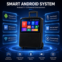Carrito Portátil de 2 Vías con Wifi Inalámbrico, Android 12, Altavoz de 10'' de Alta Potencia, Máquina de Karaoke, Reproductor Multimedia, Pantalla Táctil de 15.1''