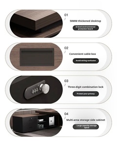 โต๊ะและเก้าอี้รูปตัวแอลขนาดใหญ่หรูหราทันสมัยพร้อมโต๊ะคอมพิวเตอร์สำหรับผู้บริหารที่ผ่านการรับรอง CE - Product Image 4