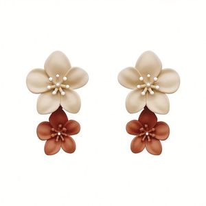 Women Personalized Elegant Simple Flower Pendant Studs Drop Dangle <b>Earrings</b> - Product Image 5