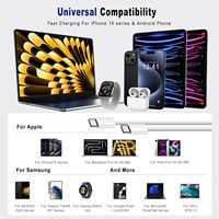 Grosir kabel data USB C ke C bersertifikasi 3 kaki 60W Tipe C anyaman pengisian cepat kabel transfer Tipe C kompatibel dengan iPhone 16 Pro
