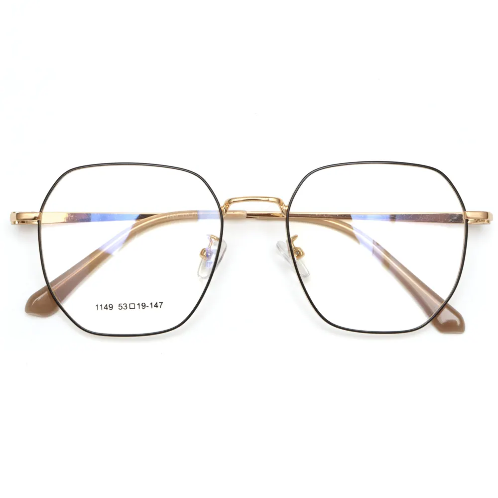 Monture de lunettes complète rétro tendance métal Anti-bleu clair lentille lunettes de lumière