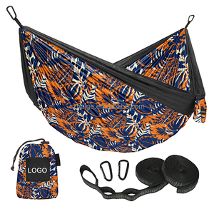 Hamaca doble de nailon personalizada para exteriores, hamaca portátil de árbol para acampar, paracaídas - Product Image 2