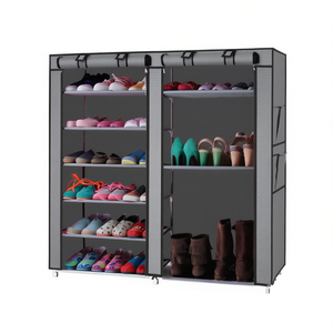 Organizador de Zapatos de 6 Niveles y Doble Fila, Armario de Almacenamiento de Zapatos de Tela No Tejida con 9-12 Compartimentos, Estante para Zapatos que Ahorra Espacio para el Hogar - Product Image 1