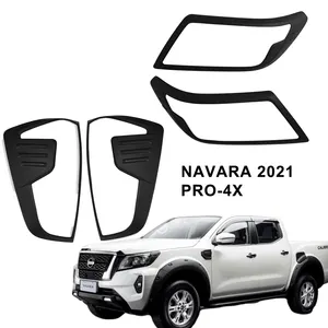 Accessori esterni per auto kit di copertura fanale posteriore per faro anteriore nero ABS per accessori Nissan Navara 2021 Pro4X filippine 4x4