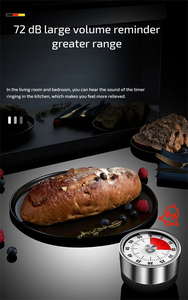 Wholesale Stainless Steel Mechanical Kitchen Rotate <b>Timer</b> Waterproof & Eco-Friendly Touch Control Round 60-Minute Countdown - Product Image 4