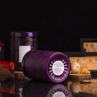Lanterne à bougie vide en verre décoratif violet luxueux de 8 oz (250 ml) pour la table de mariage