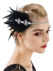 ที่คาด<span class=keywords><strong>ผม</strong></span>ขนนกสำหรับผู้หญิง1920s เครื่องประดับศีรษะแบบ <span class=keywords><strong>Gatsby</strong></span> สไ<span class=keywords><strong>ต</strong></span>ล์วินเทจสำหรับงานเลี้ยงตอนเย็นของ<span class=keywords><strong>เจ</strong></span>้าสาว - Product Image 2