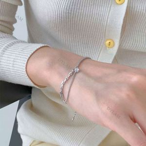 Bracelet Dylam en or 18 carats avec pendentif perle satellite, bijoux délicats pour femme, maillons ovales, fermoir à bascule, argent, rangée complète de diamants - Product Image 6