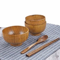 Cuisson Simple Jujube Bol En Bois Rond Servir Saladier Légumes Fruits Salade Bol À Mélanger Ustensiles De Cuisine